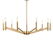 Vector 36" 9-Light LED Chandelier, Satin Brass Finish