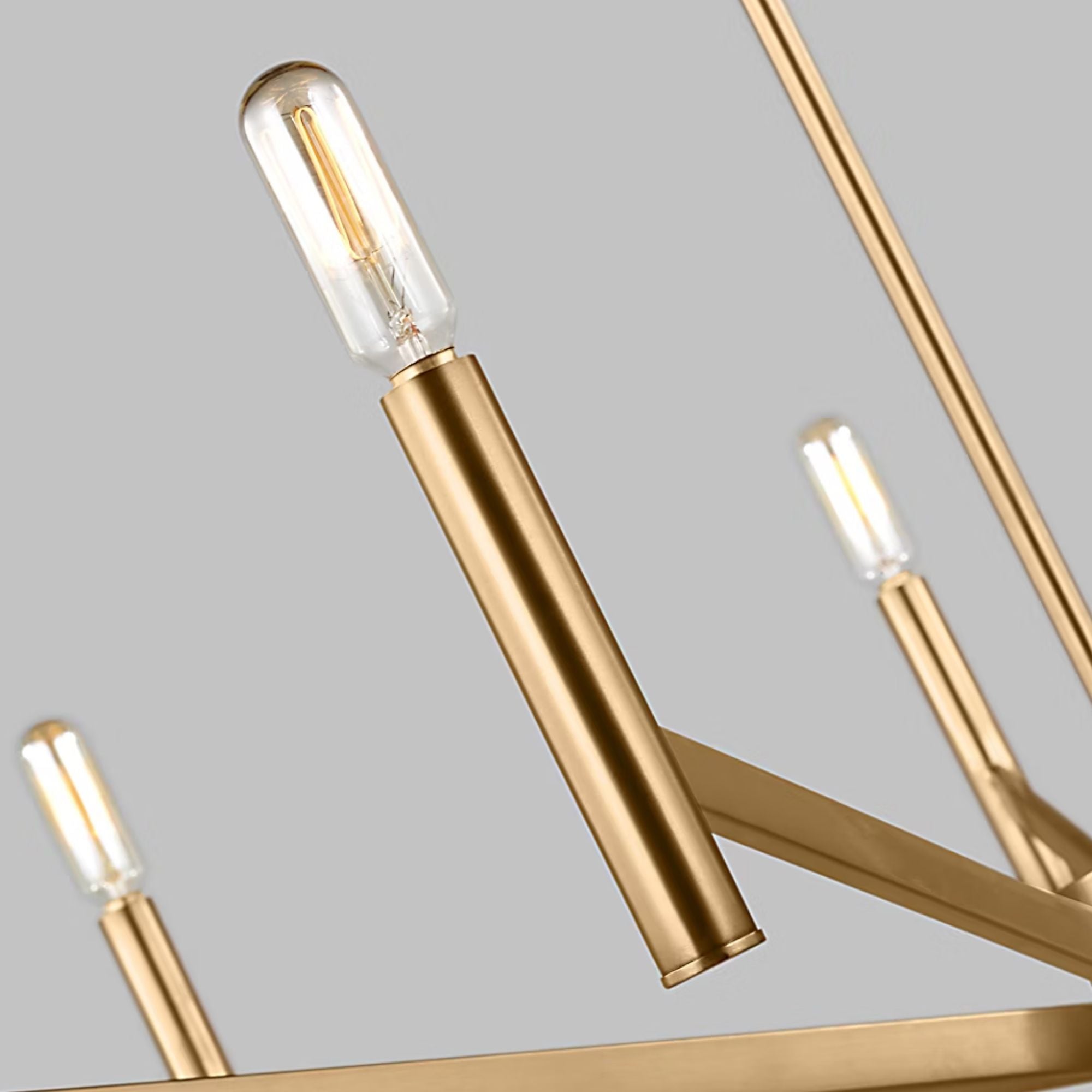 Vector 36" 9-Light LED Chandelier, Satin Brass Finish