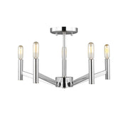 Vector 18" 5-Light Semi Flush Mount, Chrome Finish