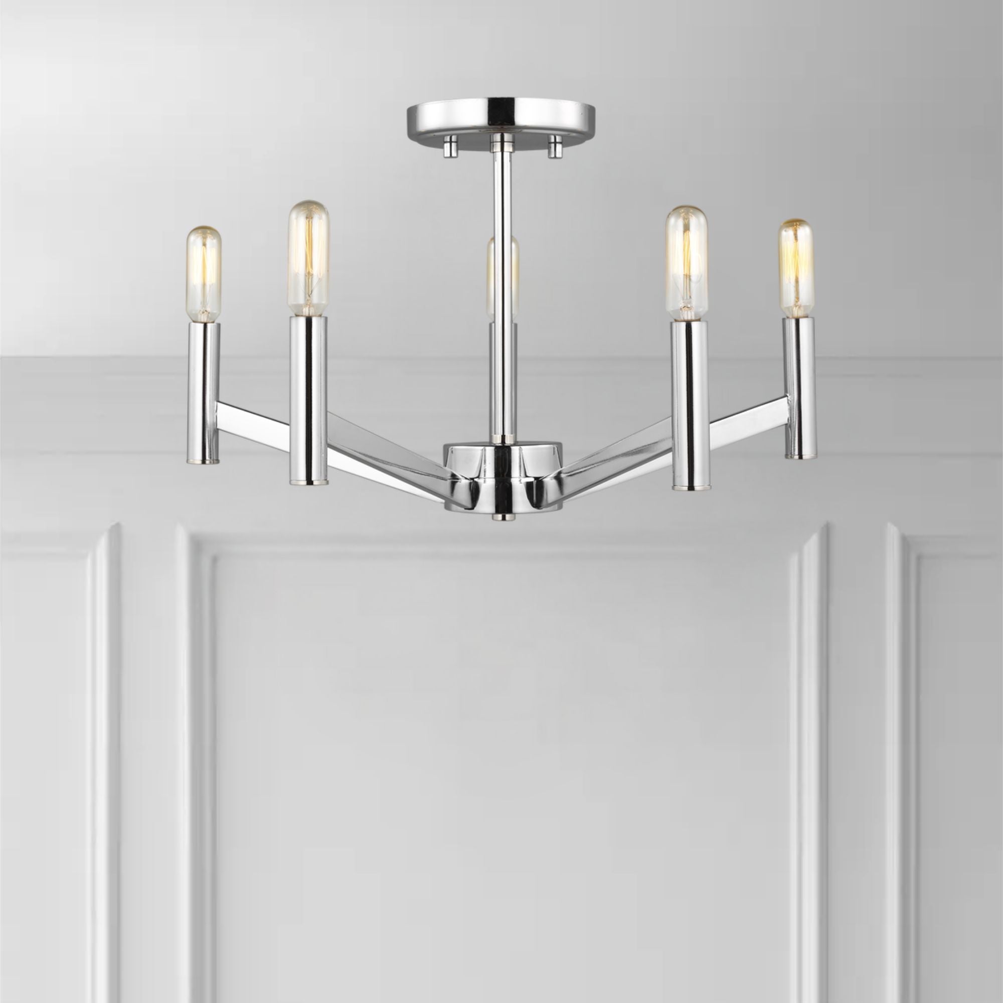 Vector 18" 5-Light Semi Flush Mount, Chrome Finish