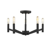 Vector 18" 5-Light Semi Flush Mount, Midnight Black Finish