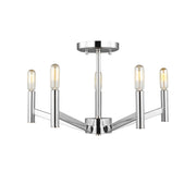 Vector 18" 5-Light LED Semi Flush Mount, Chrome Finish