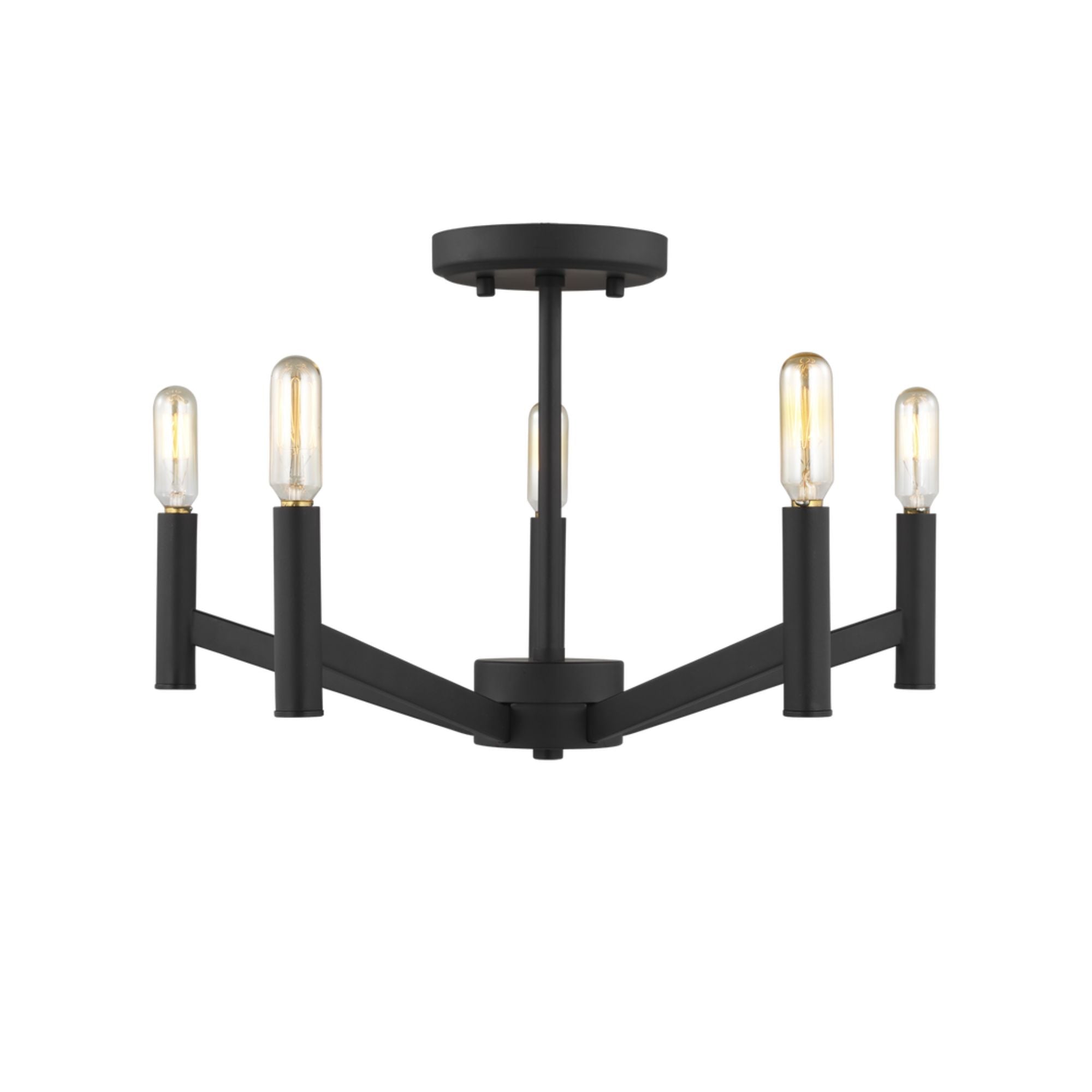 Vector 18" 5-Light LED Semi Flush Mount, Midnight Black Finish