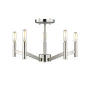 Vector 18" 5-Light LED Semi Flush Mount, Brushed Nickel Finish