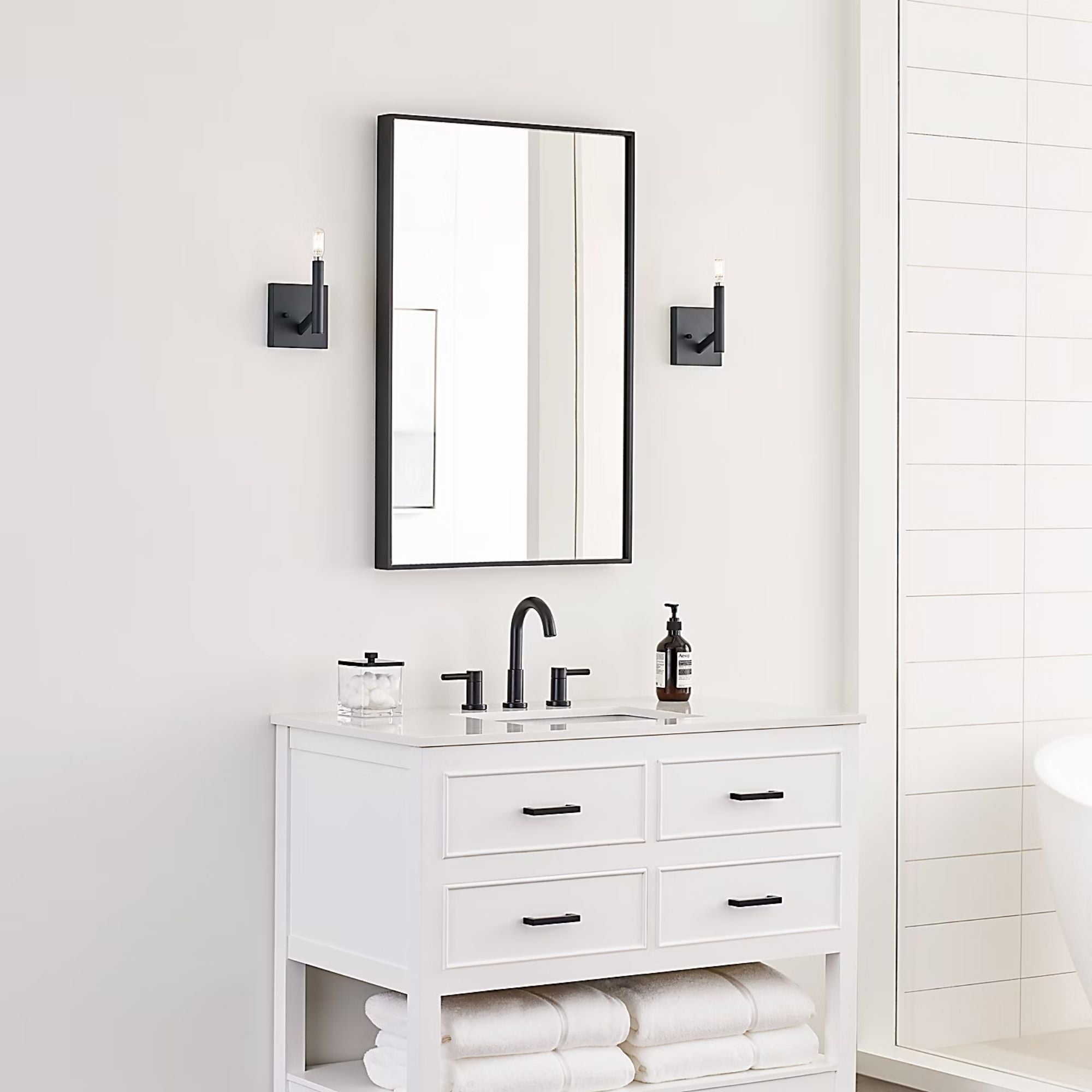 Vector 9" Wall Sconce, Midnight Black Finish