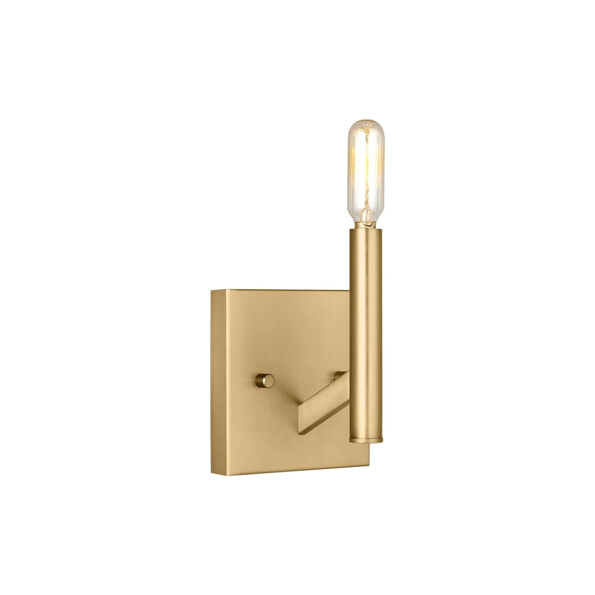 Vector 9" Wall Sconce, Satin Brass Finish