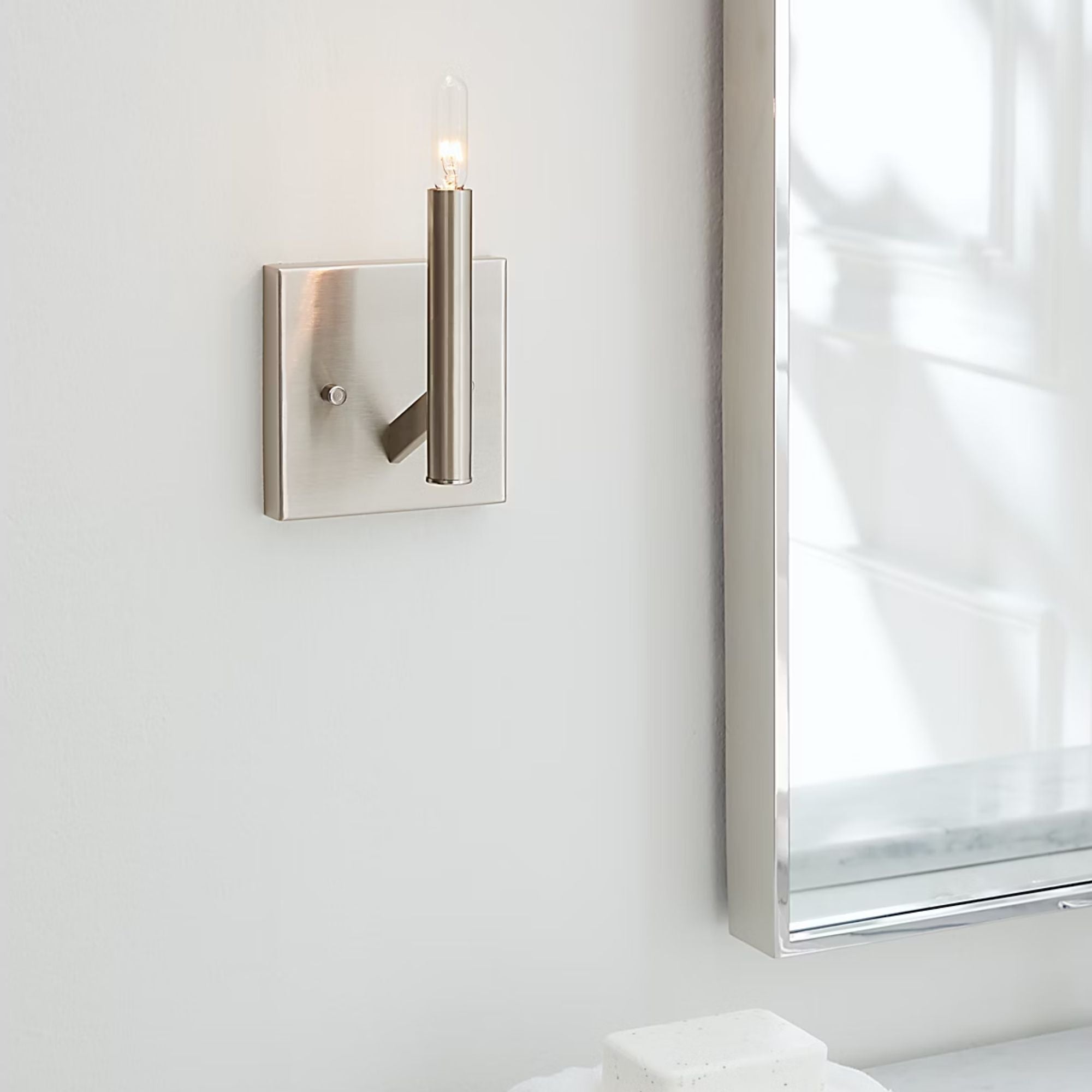Vector 9" Wall Sconce, Brushed Nickel Finish