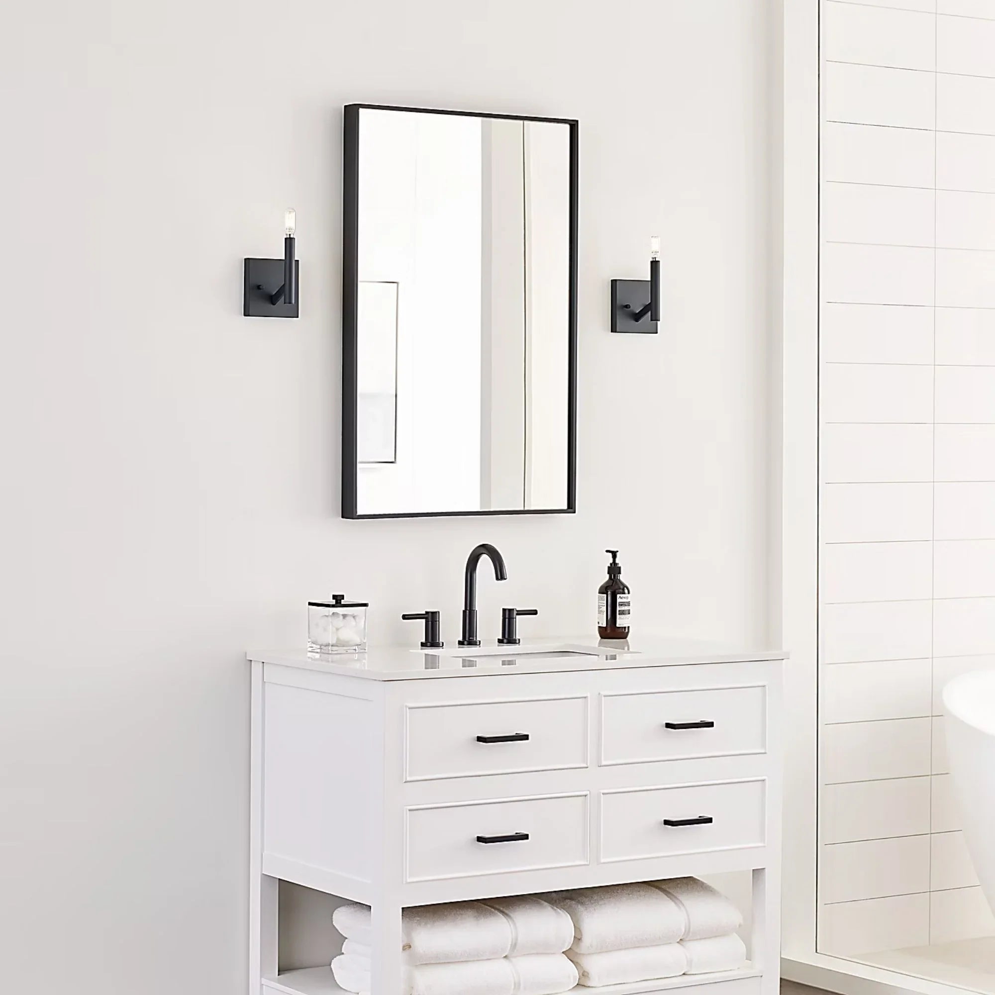 Vector 9" LED Wall Sconce, Midnight Black Finish