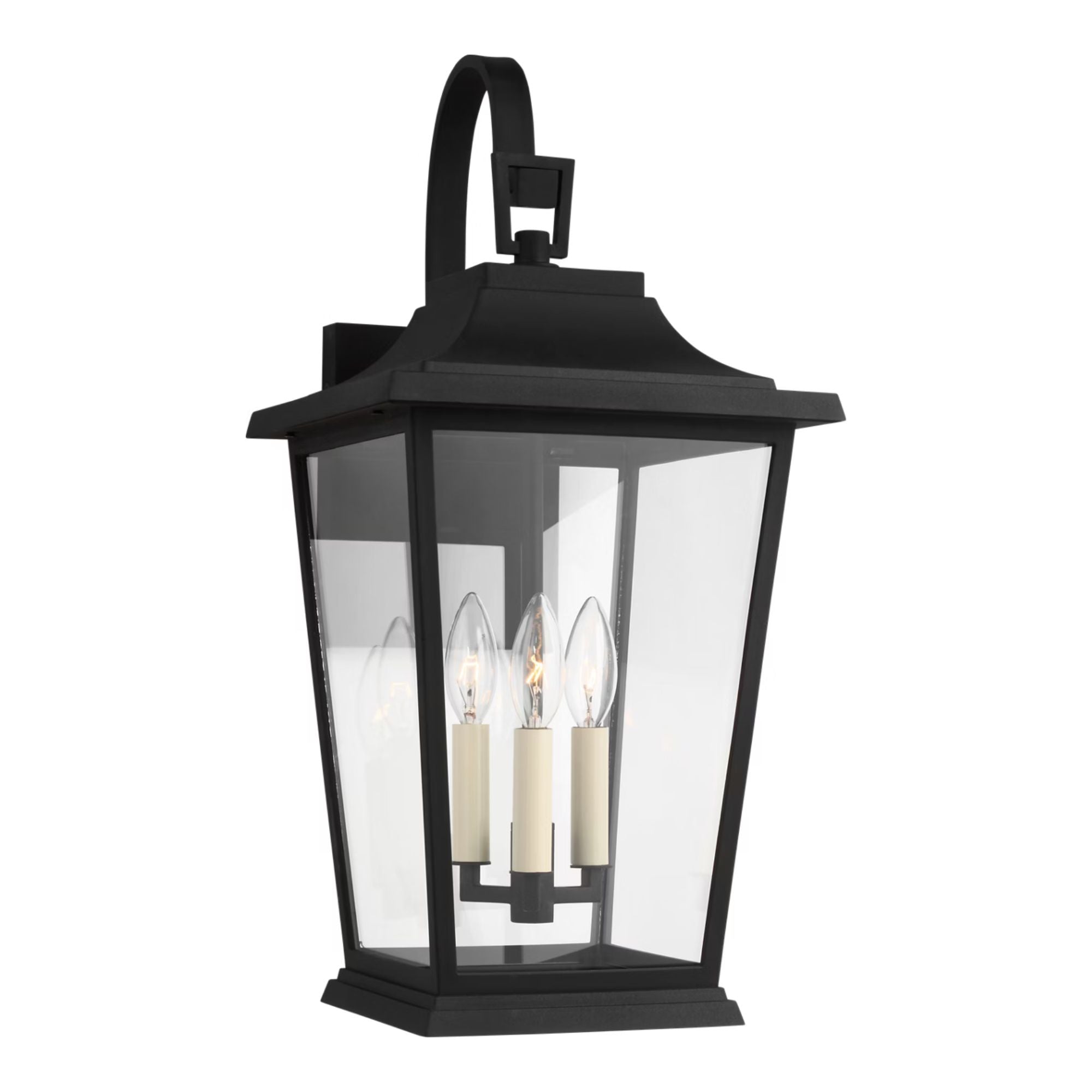 Warren 23" 3-Light Medium Wall Lantern, Textured Black Finish