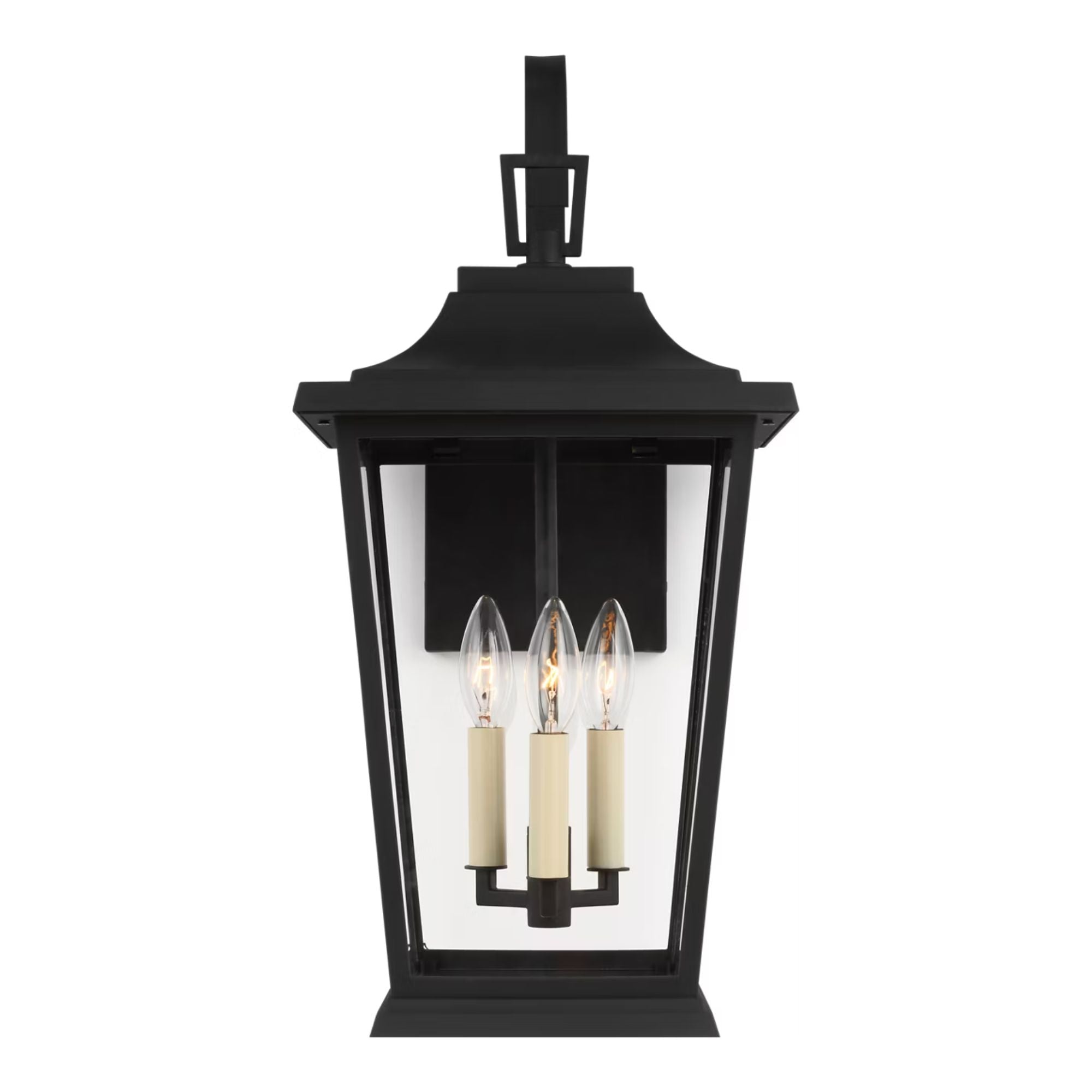 Warren 23" 3-Light Medium Wall Lantern, Textured Black Finish