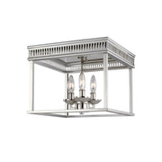 Woodruff 13" 3-Light Flush Mount, Polished Nickel Finish