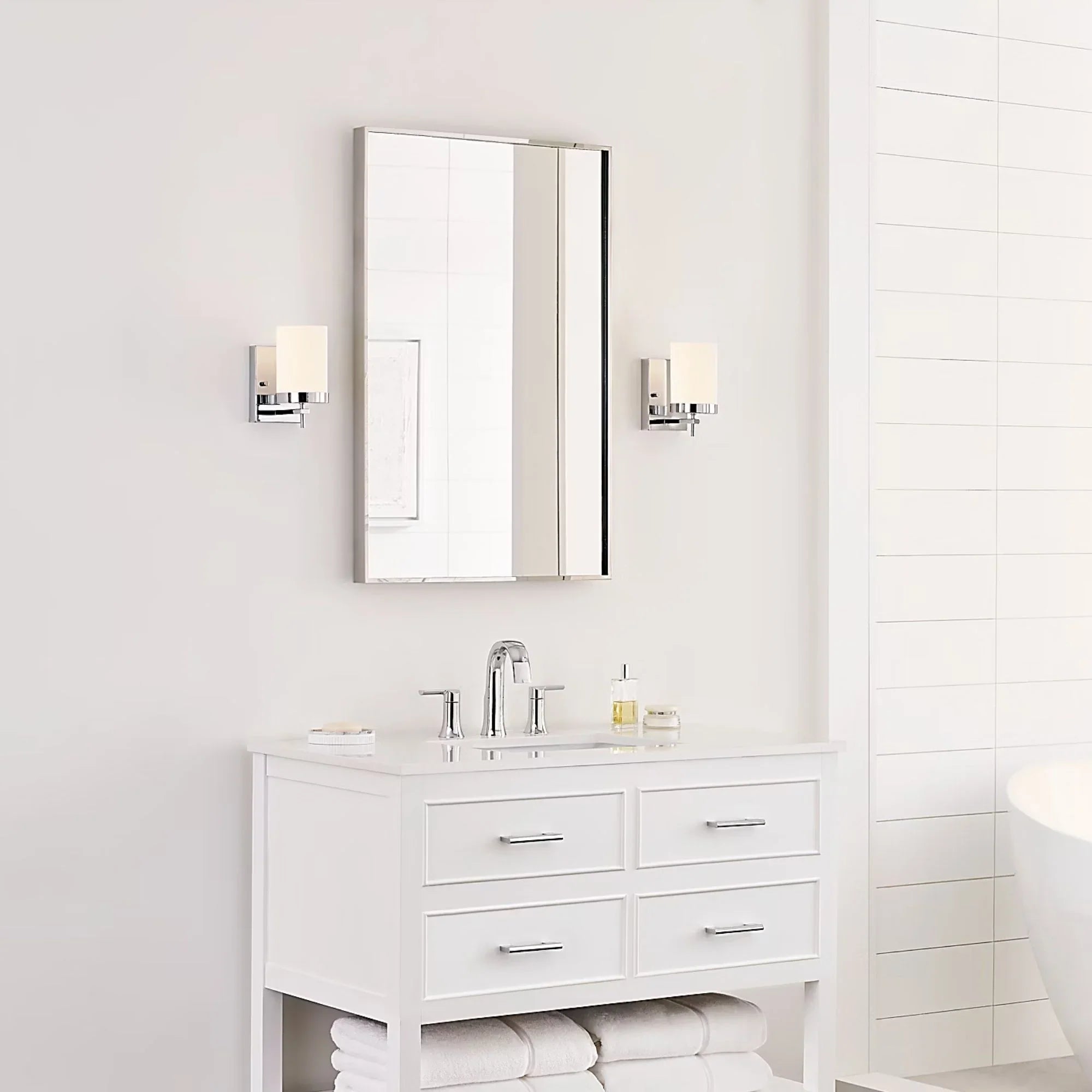 Zire 8" LED Bath Sconce, Chrome Finish