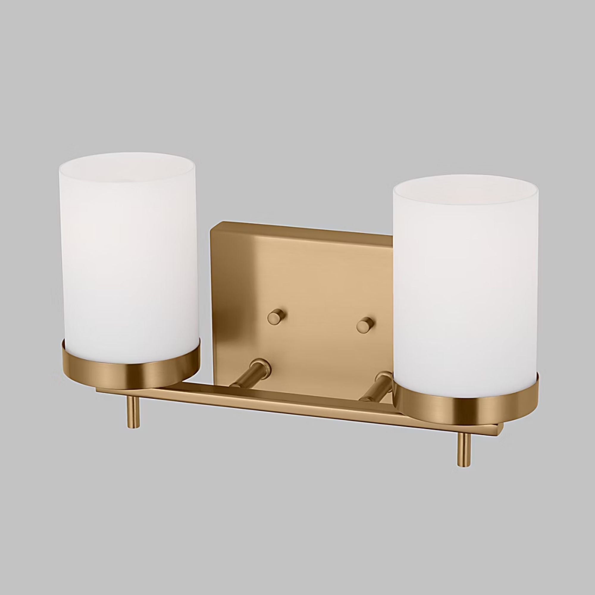 Zire 14" 2-Light Bathroom Vanity, Satin Brass Finish