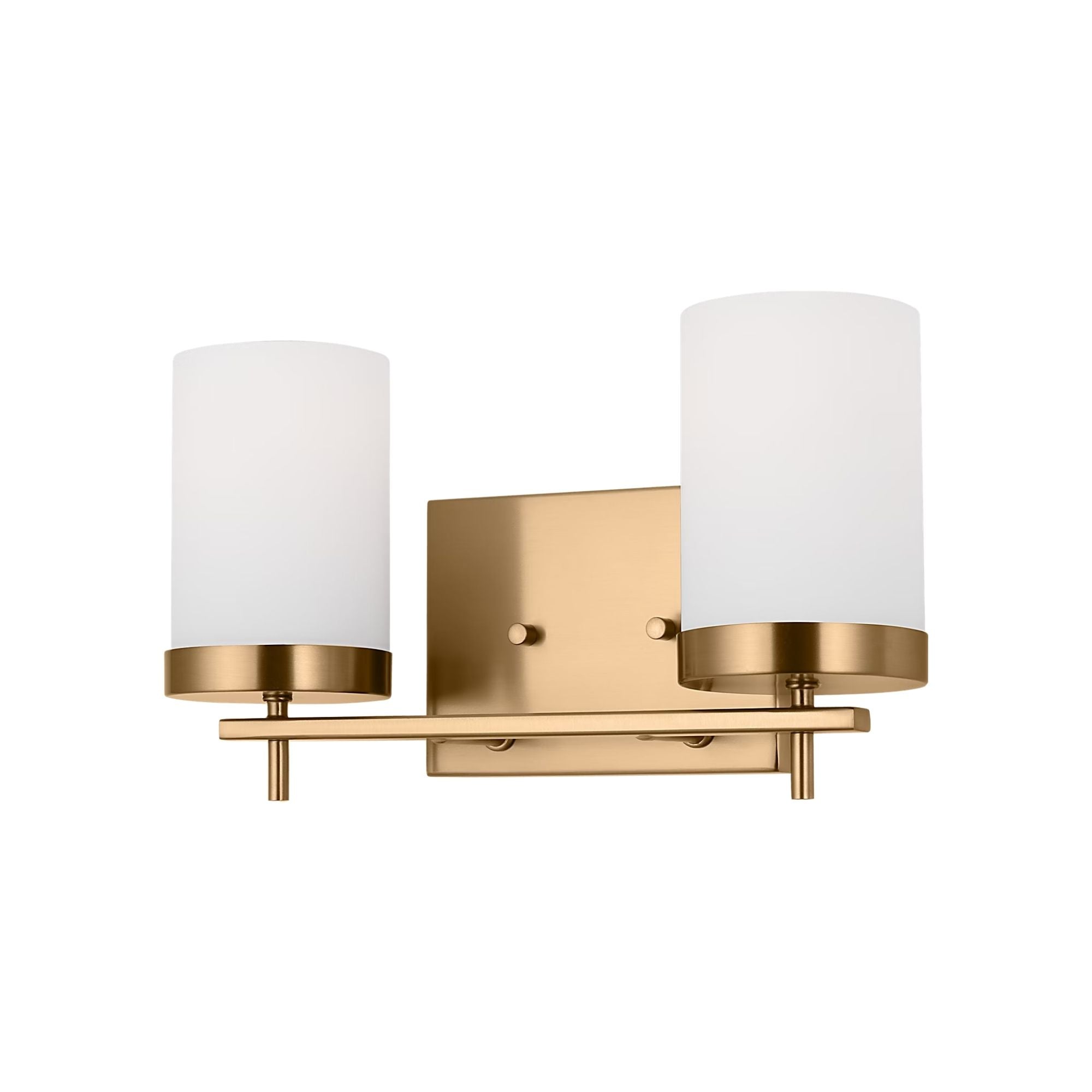 Zire 14" 2-Light Bathroom Vanity, Satin Brass Finish