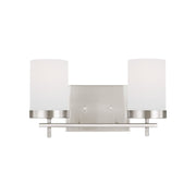 Zire 14" 2-Light Bathroom Vanity, Brushed Nickel Finish