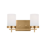 Zire 14" 2-Light LED Bathroom Vanity, Satin Brass Finish