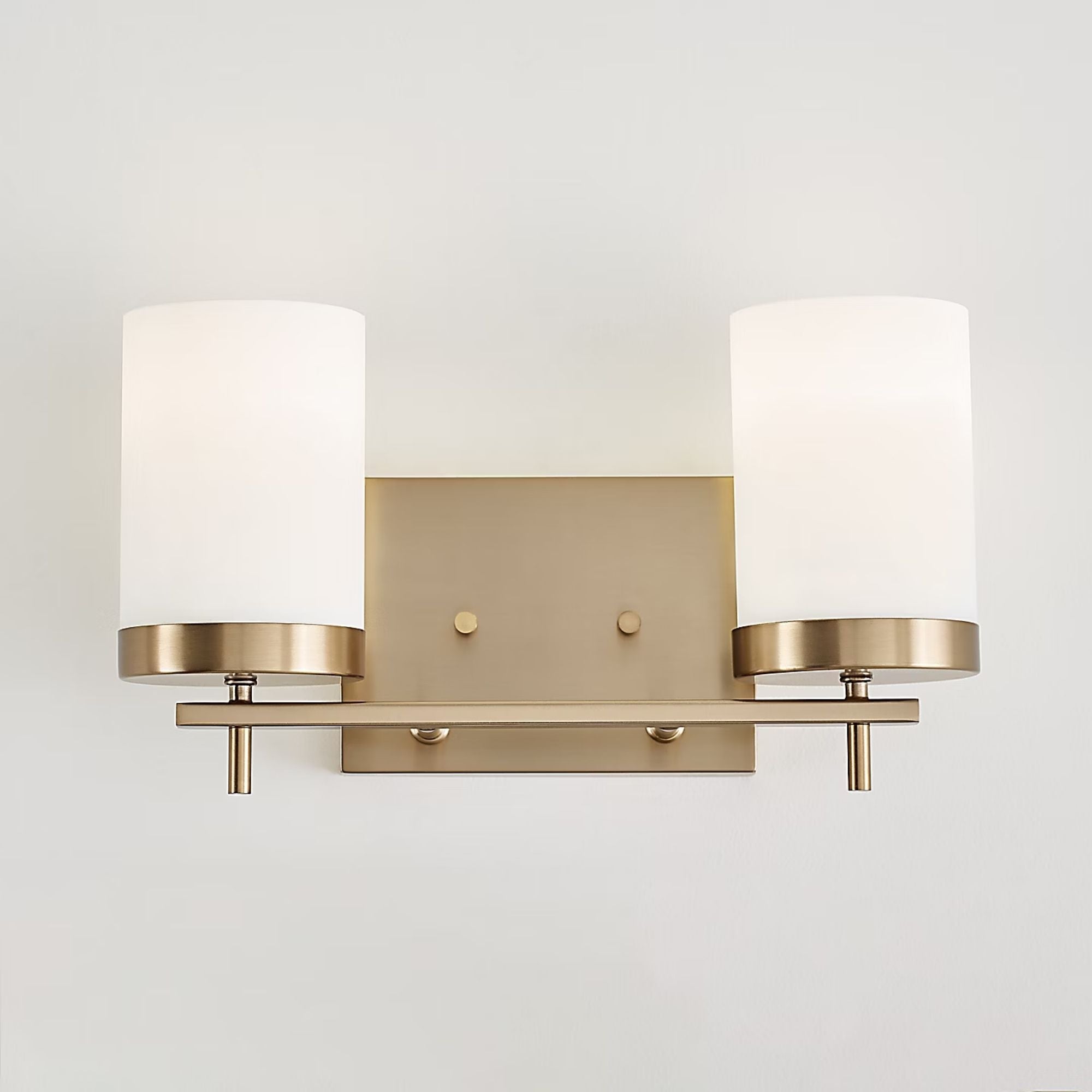 Zire 14" 2-Light LED Bathroom Vanity, Satin Brass Finish