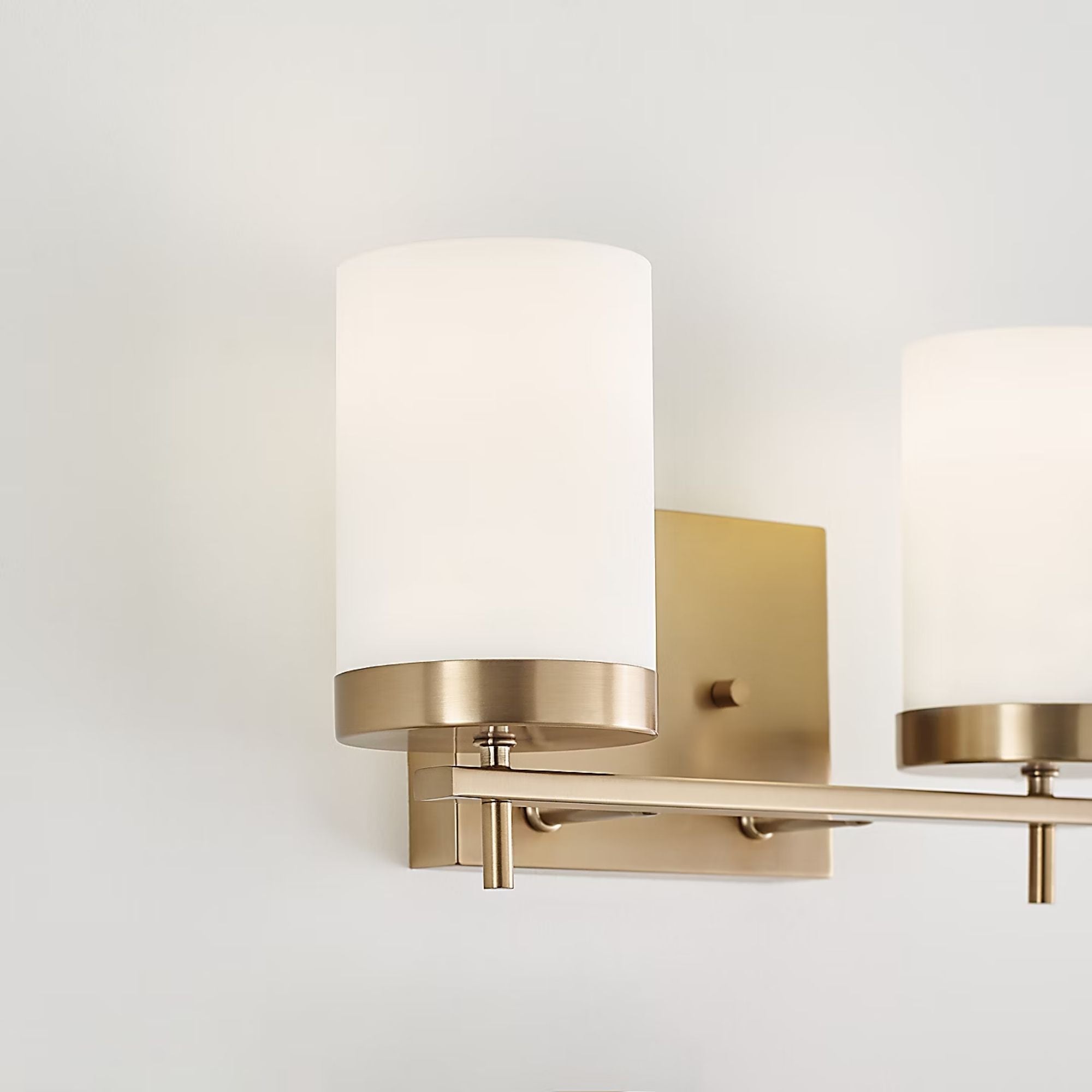 Zire 14" 2-Light LED Bathroom Vanity, Satin Brass Finish