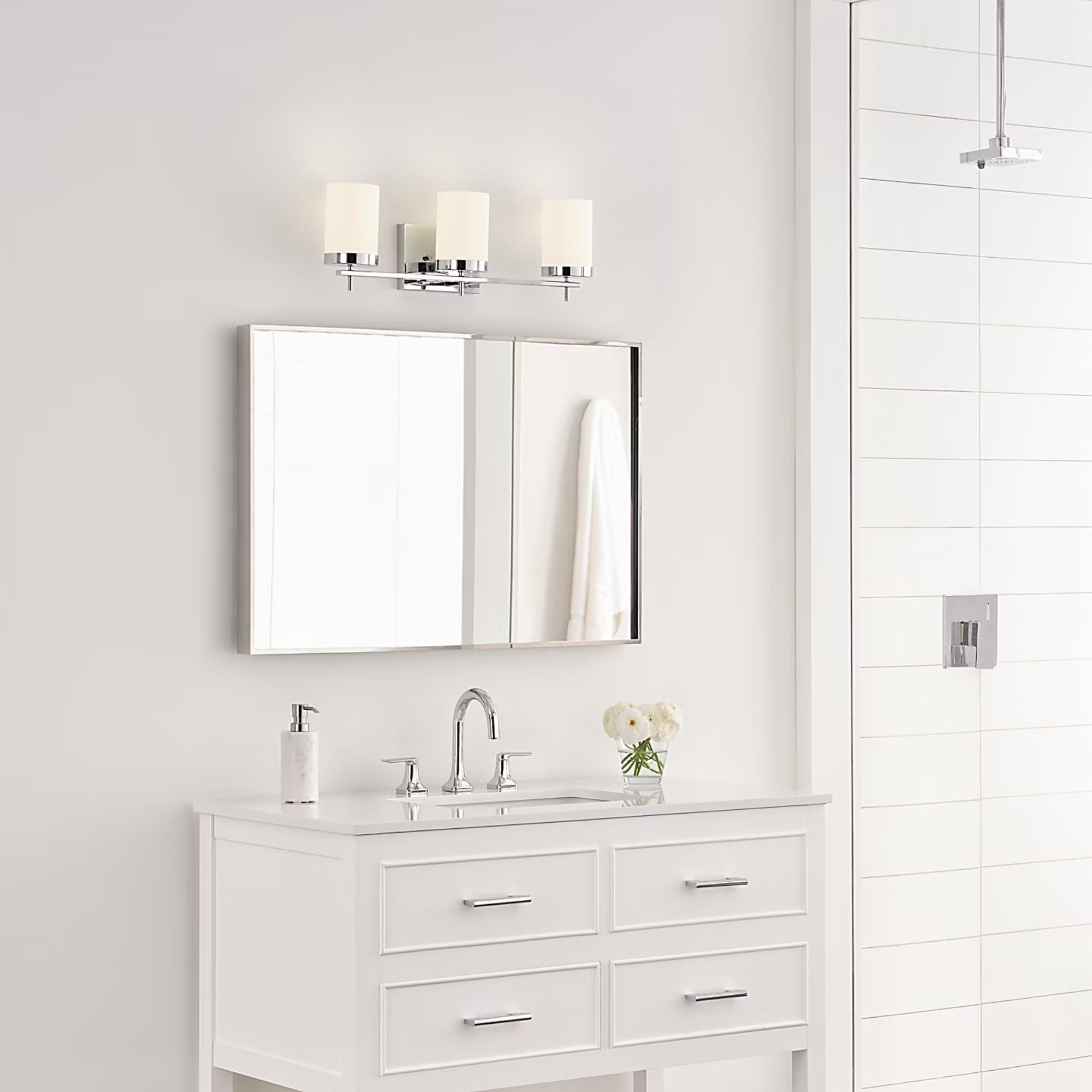 Zire 24" 3-Light Bathroom Vanity, Chrome Finish