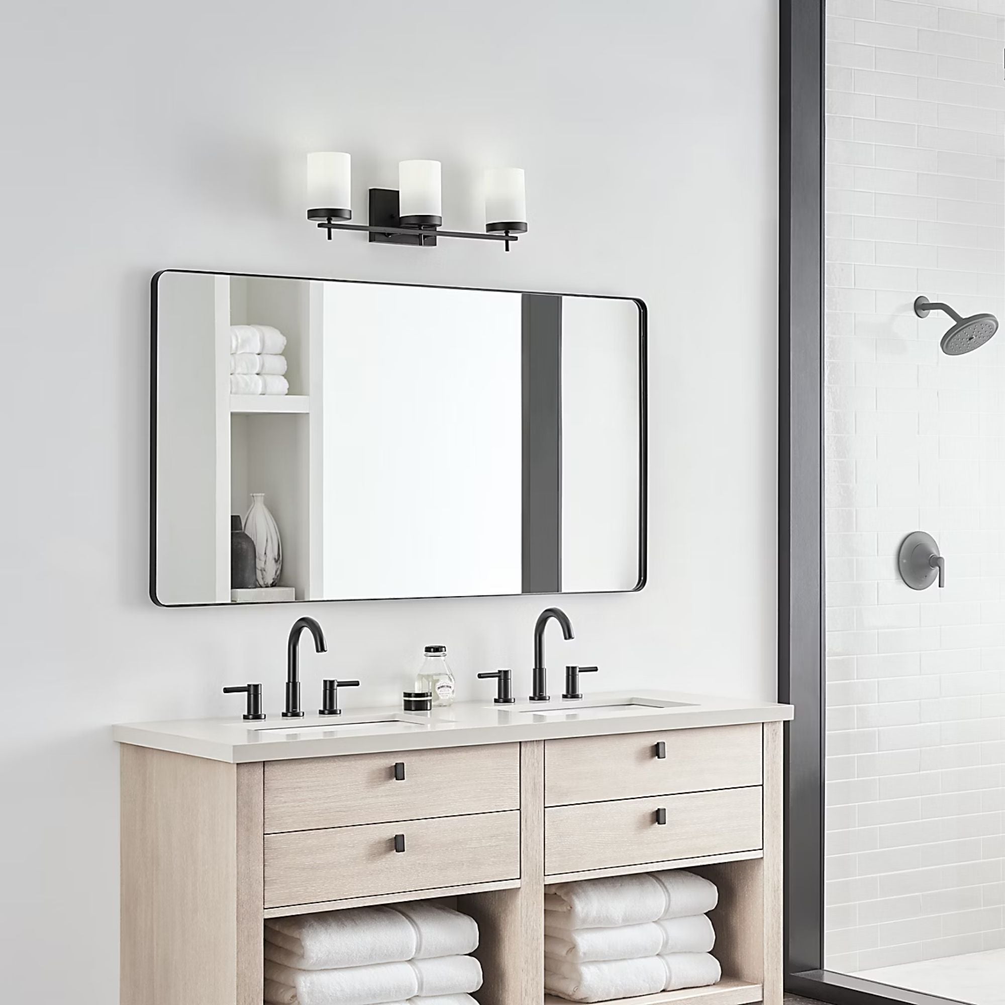 Zire 24" 3-Light Bathroom Vanity, Midnight Black Finish