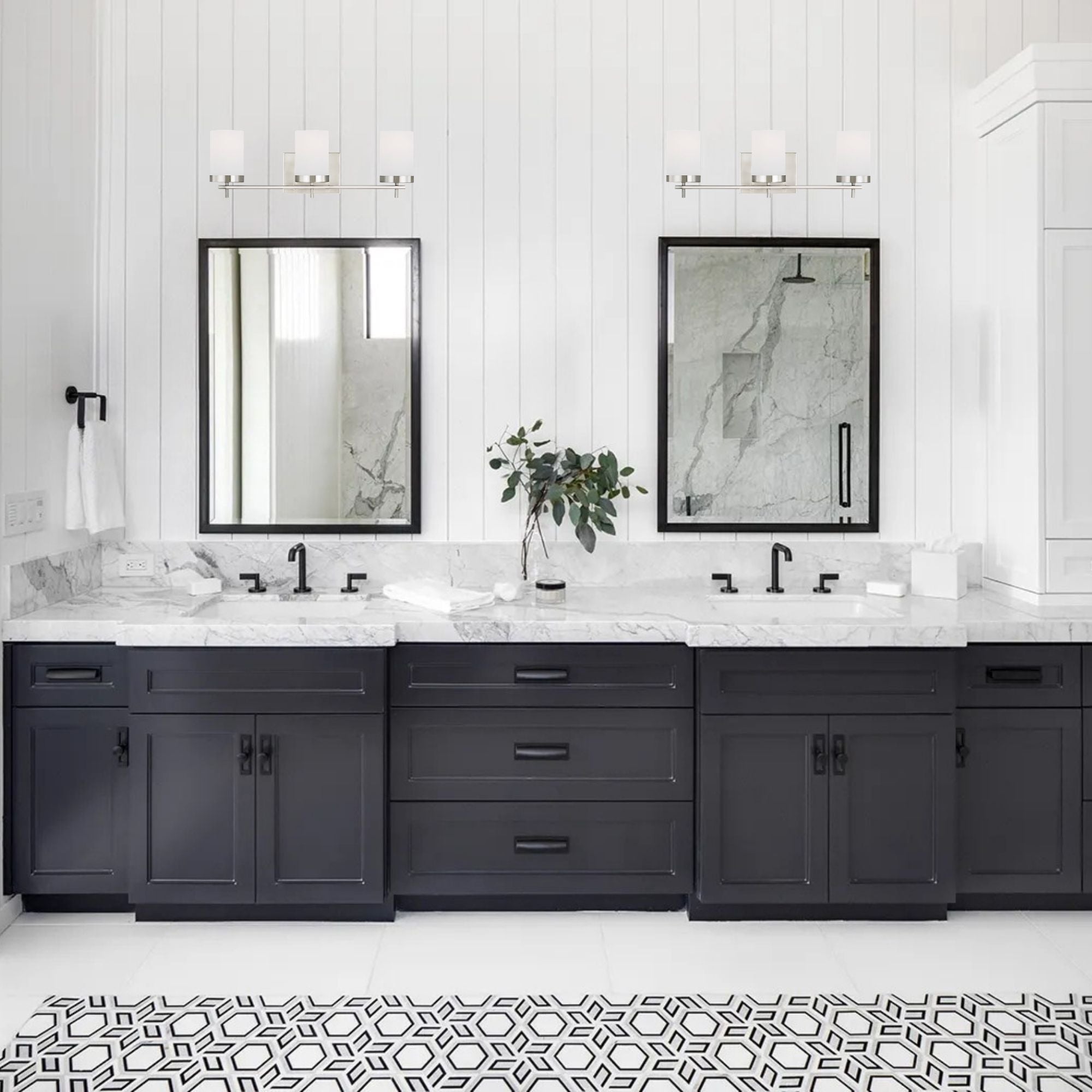 Zire 24" 3-Light Bathroom Vanity, Brushed Nickel Finish