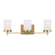 Zire 24" 3-Light LED Bathroom Vanity, Satin Brass Finish
