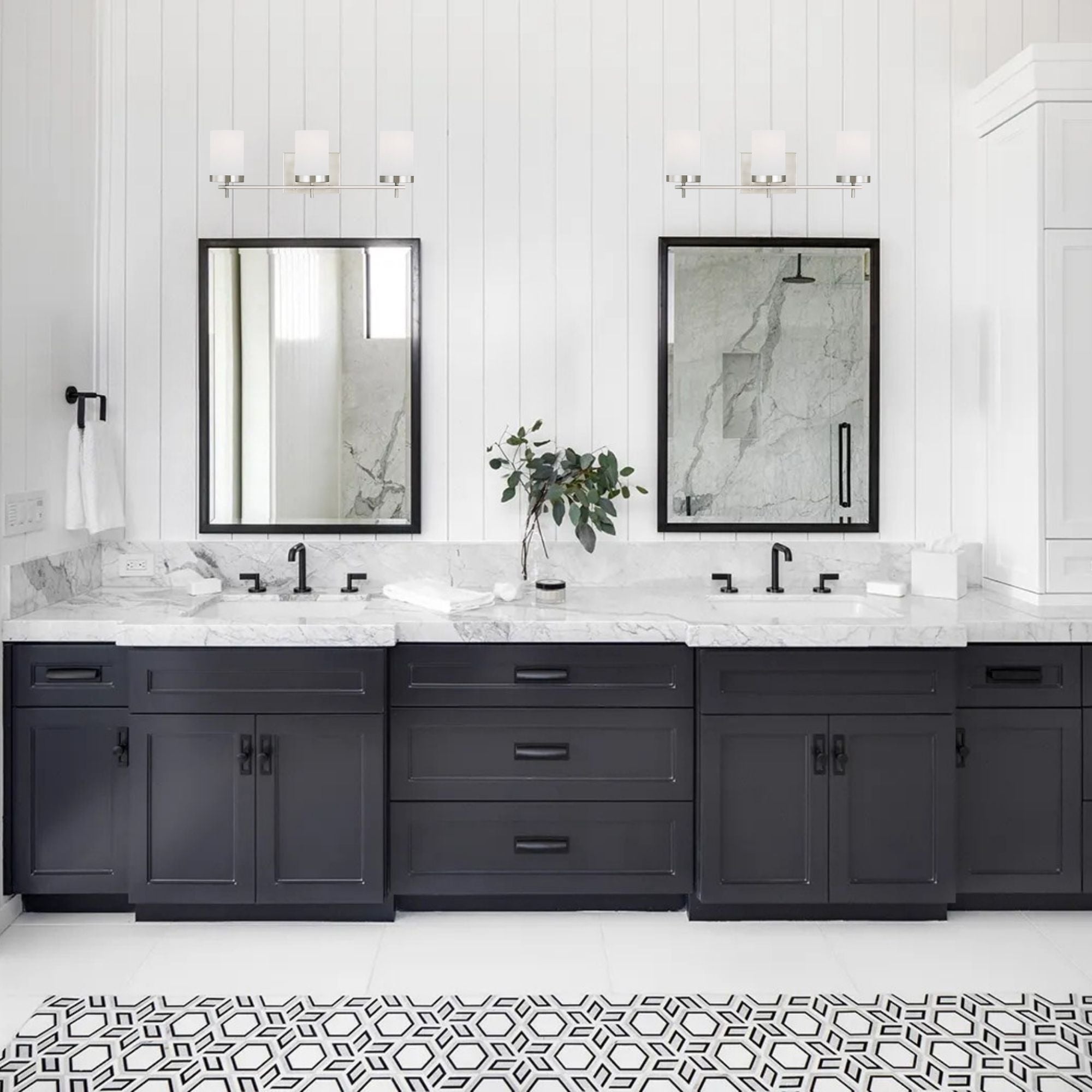 Zire 24" 3-Light LED Bathroom Vanity, Brushed Nickel Finish