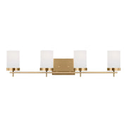 Zire 34" 4-Light Bathroom Vanity, Satin Brass Finish