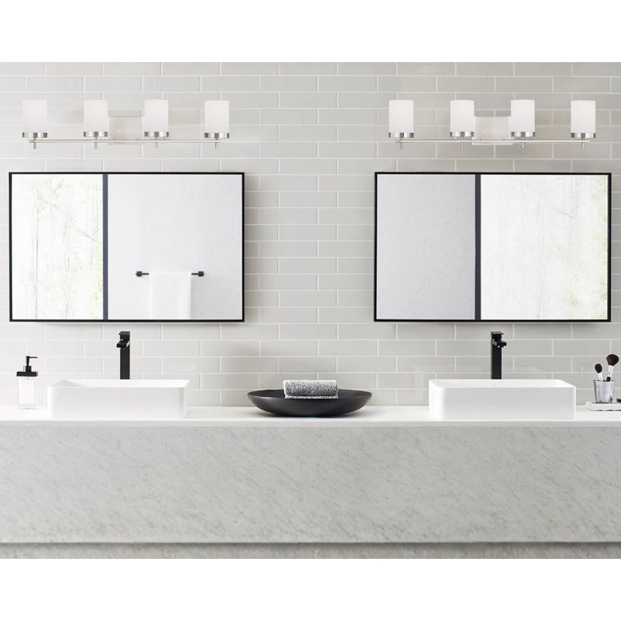 Zire 34" 4-Light Bathroom Vanity, Brushed Nickel Finish