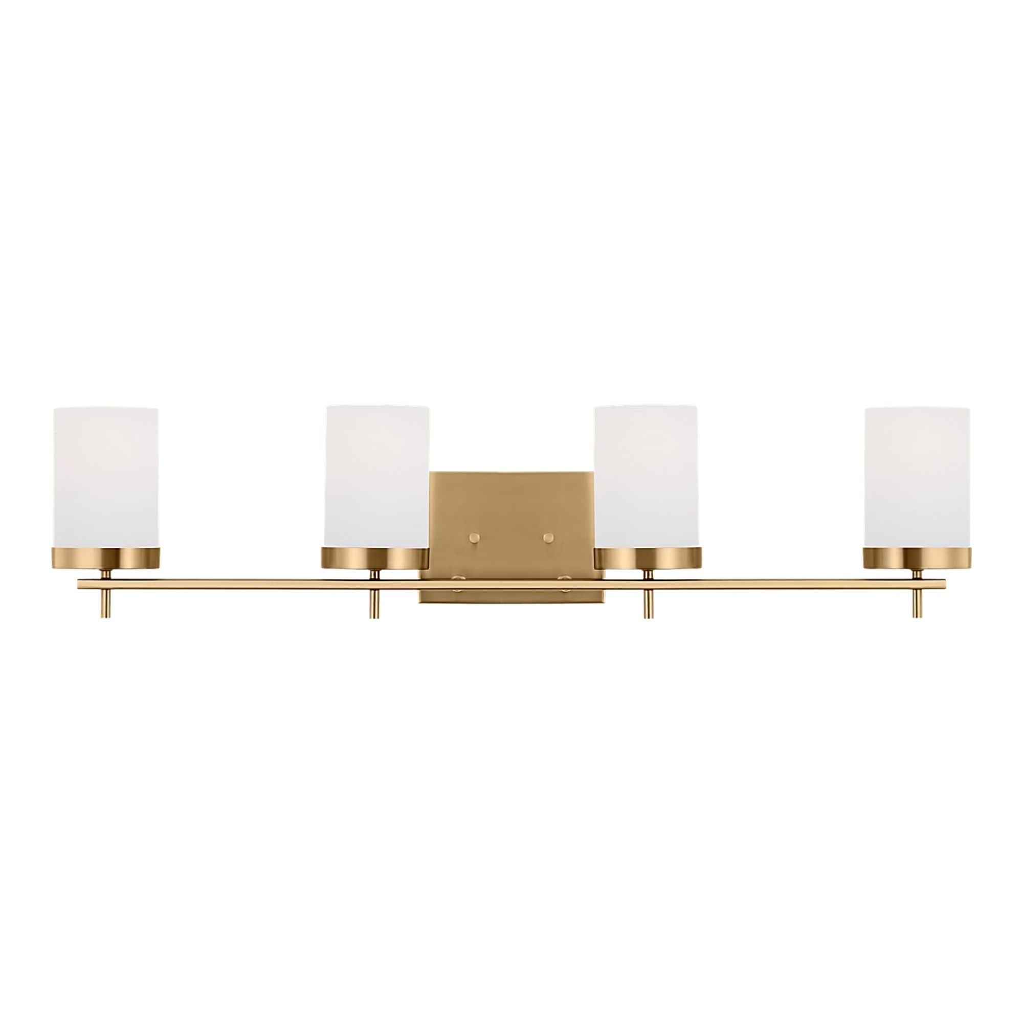 Zire 34" 4-Light LED Bathroom Vanity, Satin Brass Finish