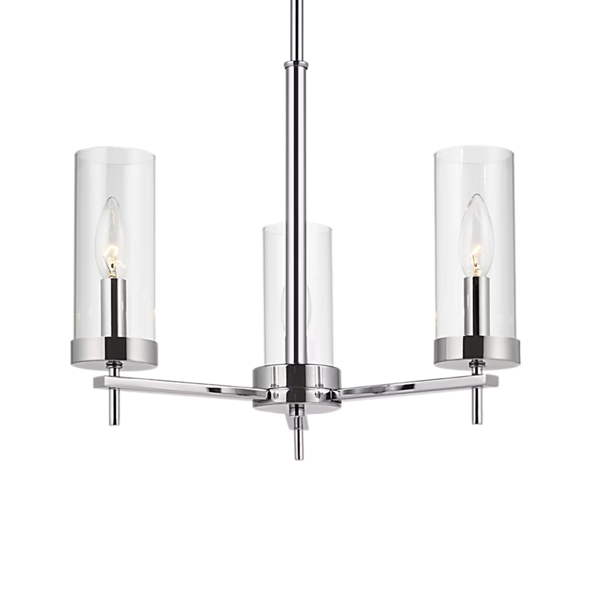 Zire 18" 3-Light Chandelier, Chrome Finish