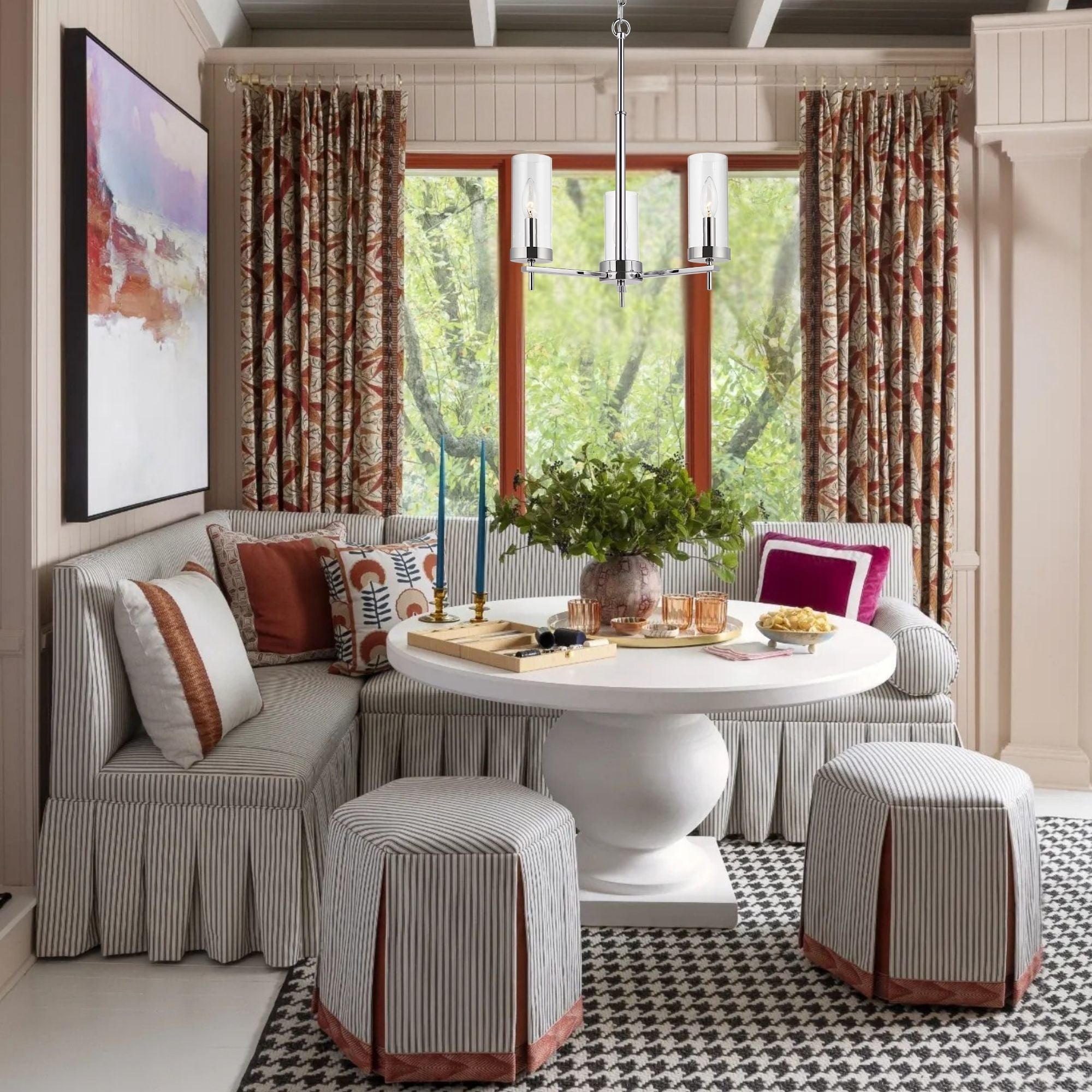 Zire 18" 3-Light Chandelier, Chrome Finish