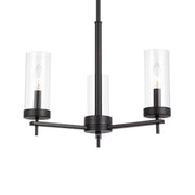 Zire 18" 3-Light Chandelier, Midnight Black Finish