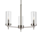 Zire 18" 3-Light Chandelier, Brushed Nickel Finish
