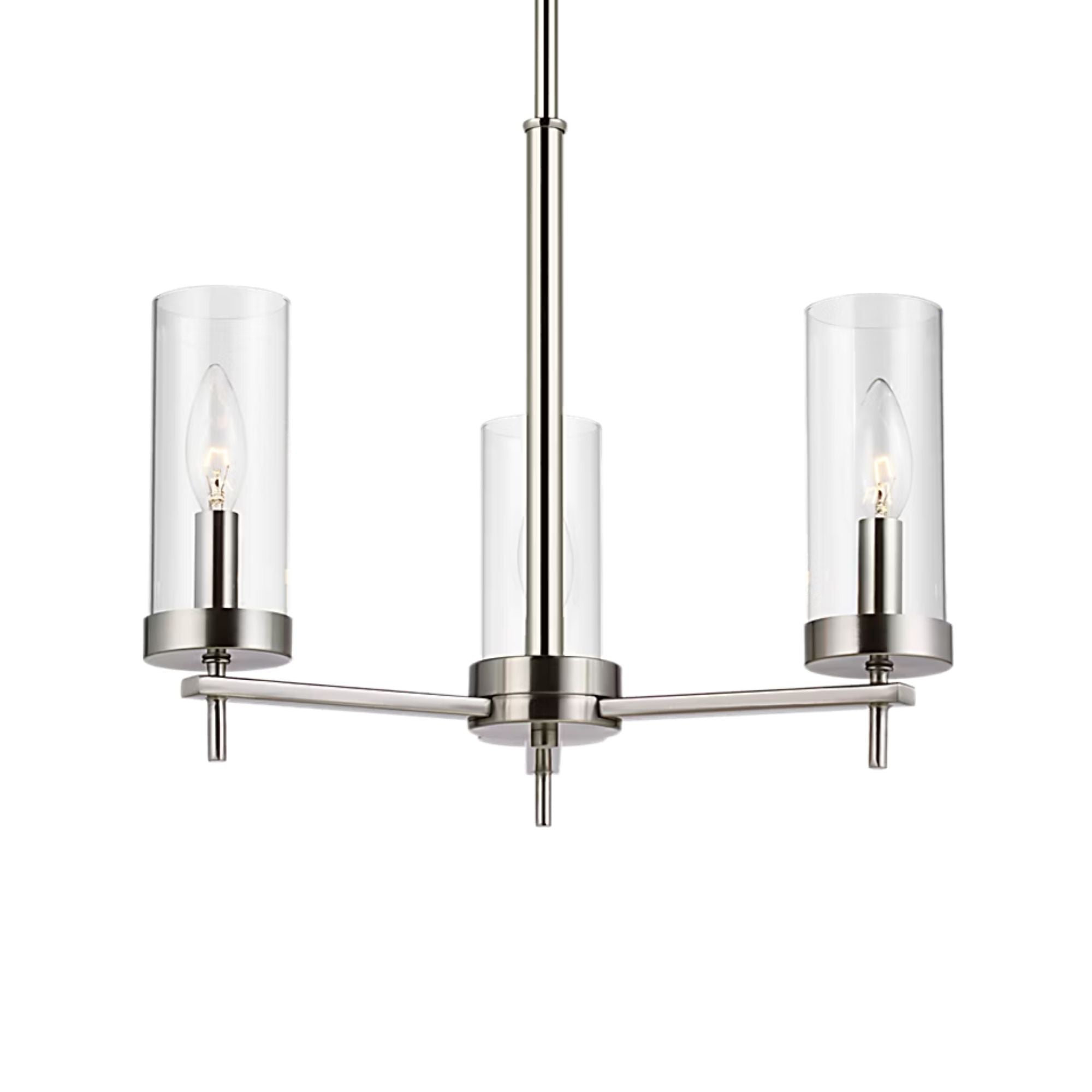 Zire 18" 3-Light Chandelier, Brushed Nickel Finish