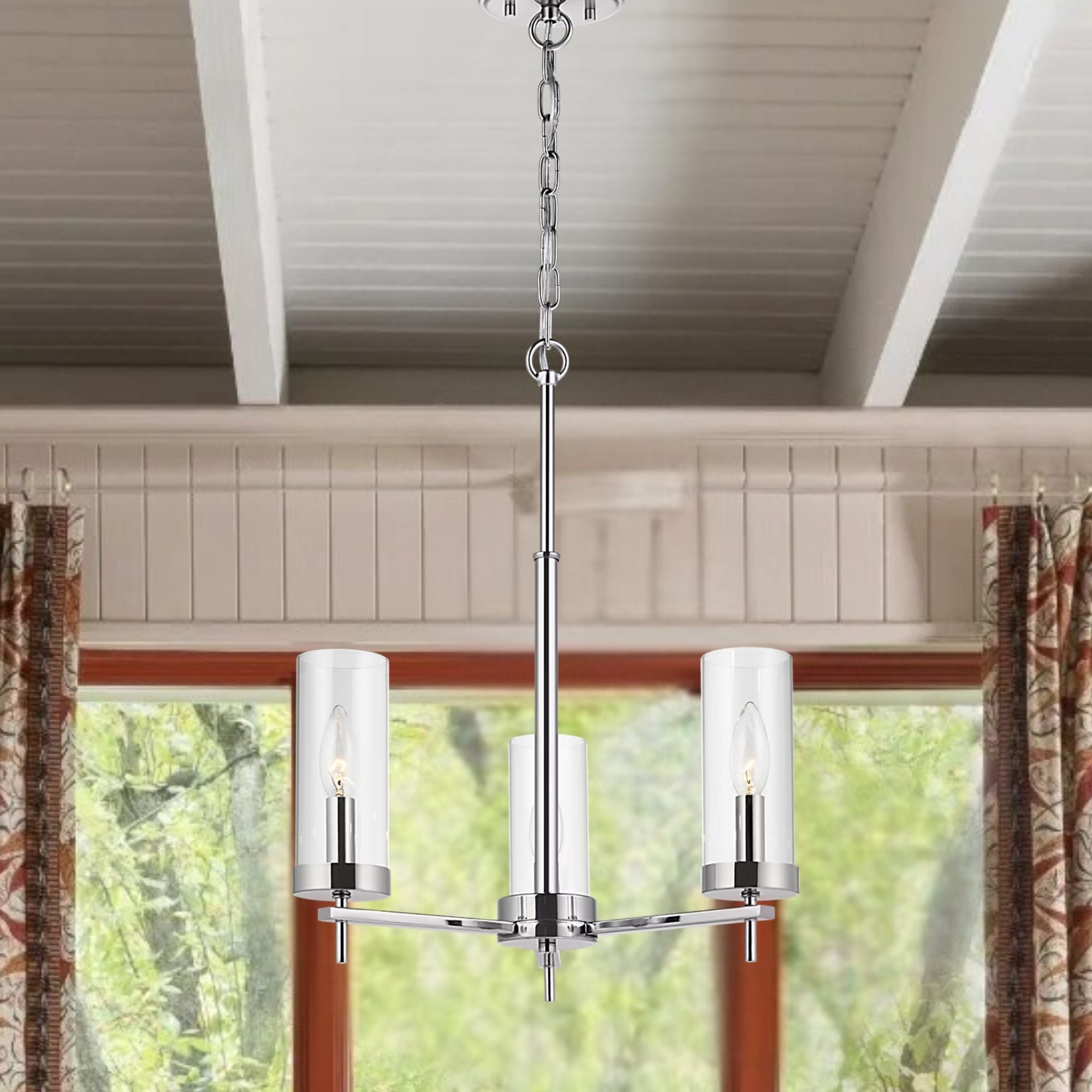 Zire 18" 3-Light LED Chandelier, Chrome Finish