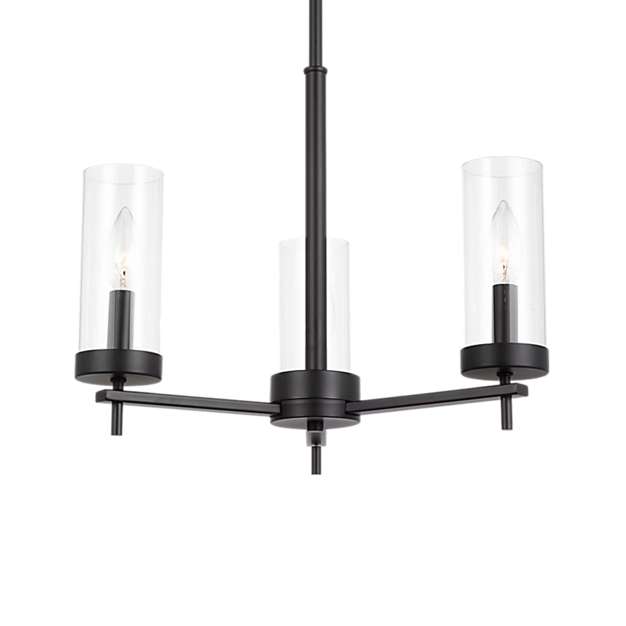 Zire 18" 3-Light LED Chandelier, Midnight Black Finish