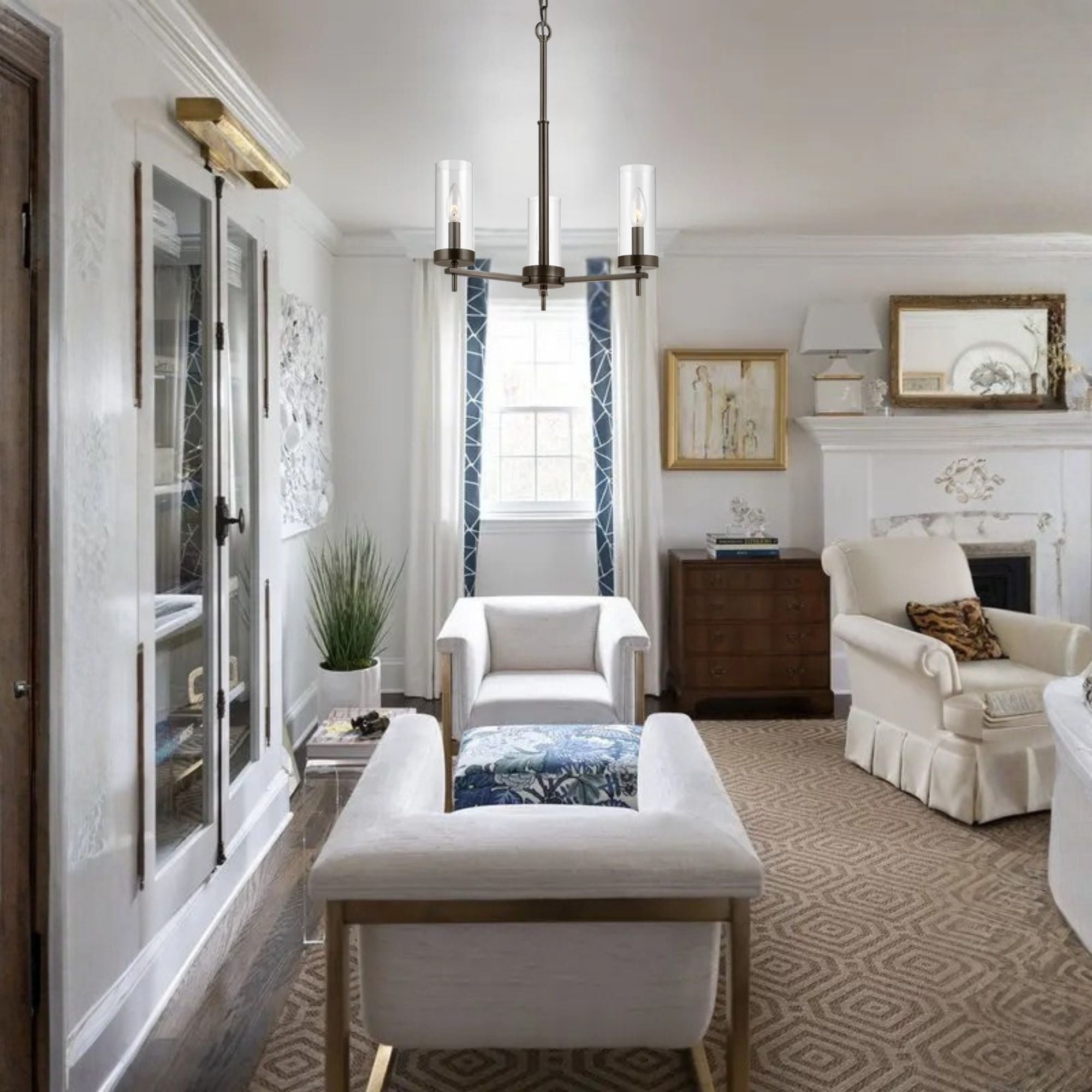 Zire 18" 3-Light LED Chandelier, Brushed Oil Rubbed Bronze Finish