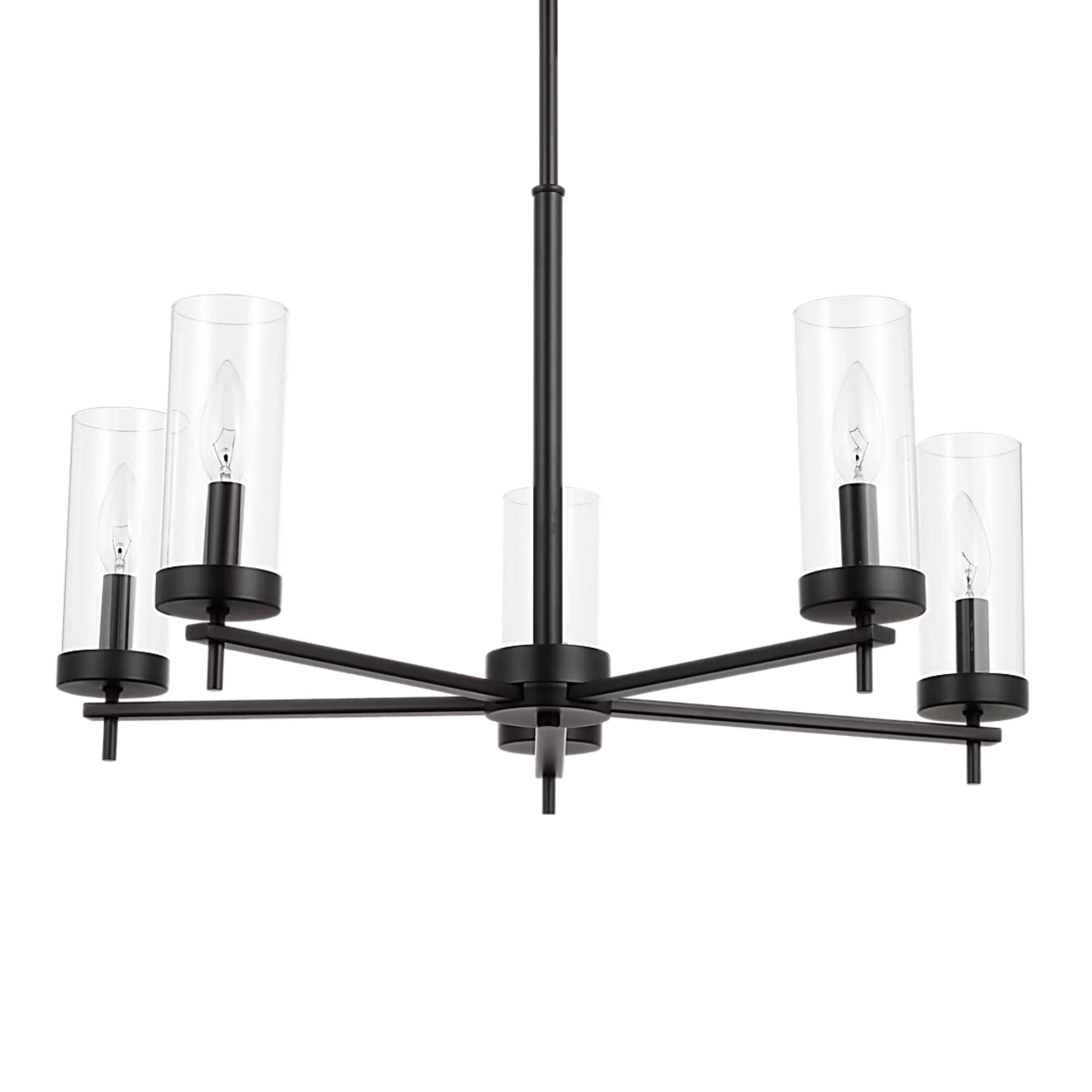 Zire 26" 5-Light Chandelier, Midnight Black Finish