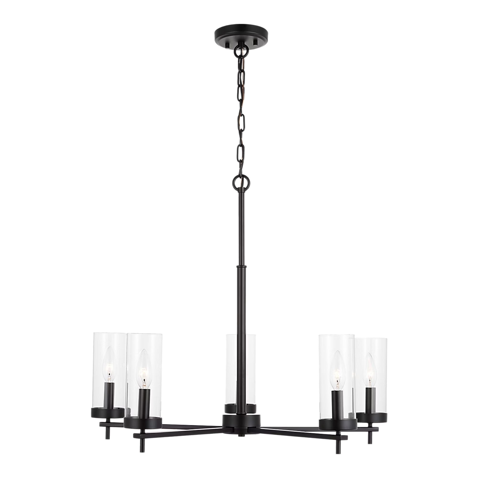 Zire 26" 5-Light Chandelier, Midnight Black Finish