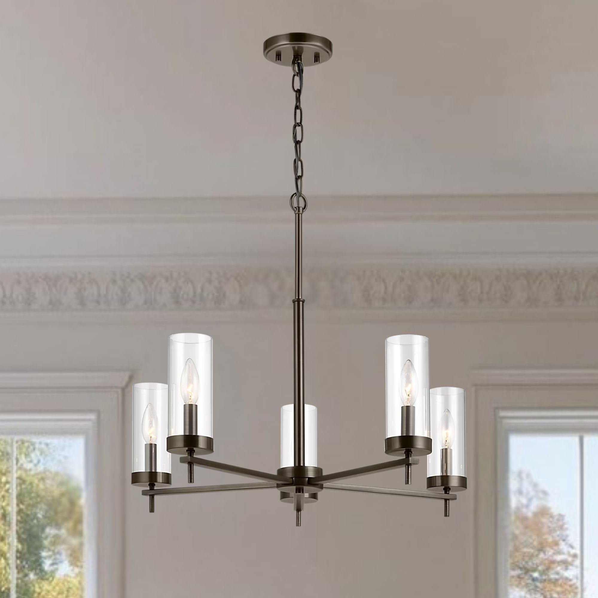 Zire 26" 5-Light Chandelier, Brushed Oil Rubbed Bronze Finish
