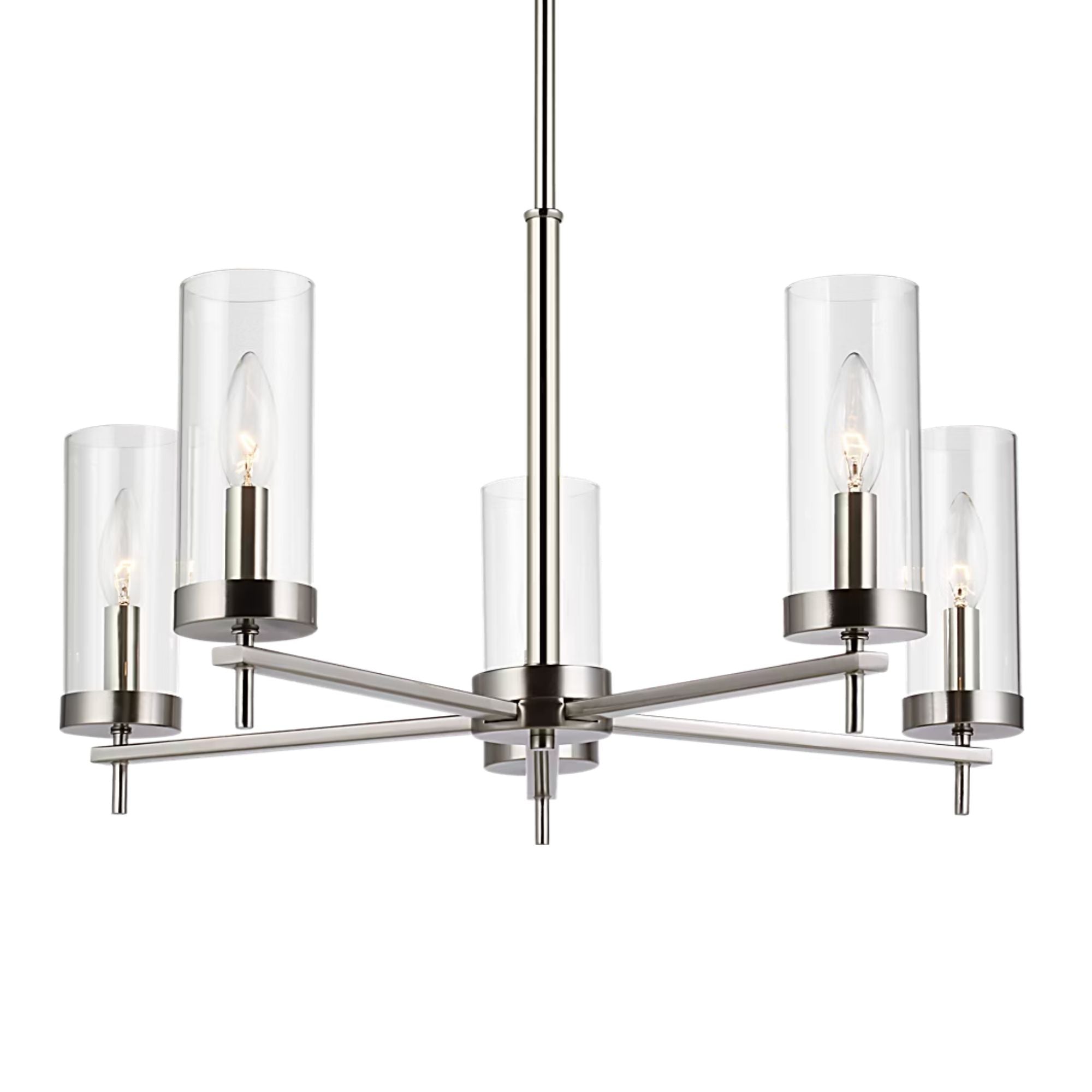Zire 26" 5-Light Chandelier, Brushed Nickel Finish