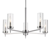 Zire 26" 5-Light LED Chandelier, Chrome Finish