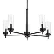 Zire 26" 5-Light LED Chandelier, Midnight Black Finish