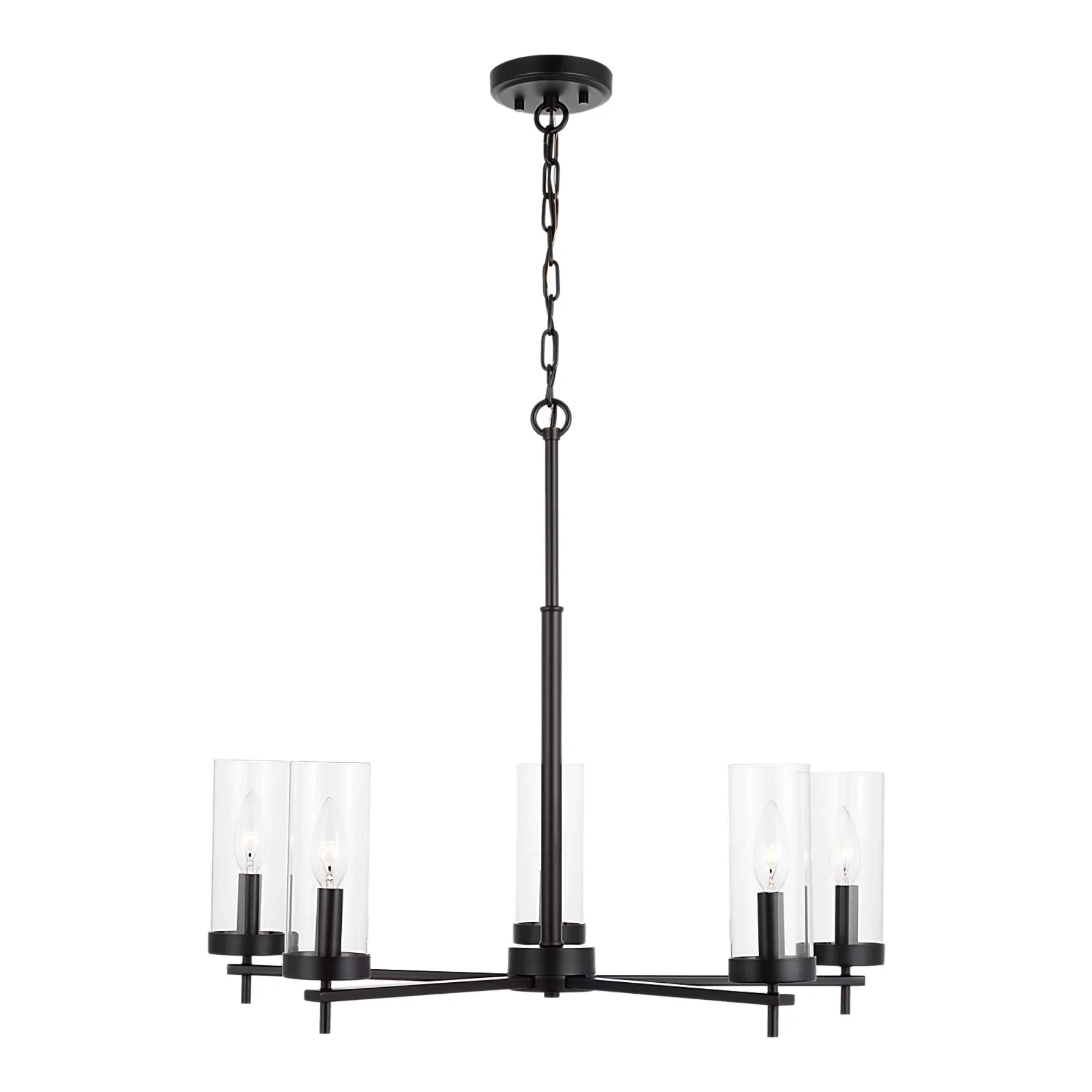 Zire 26" 5-Light LED Chandelier, Midnight Black Finish