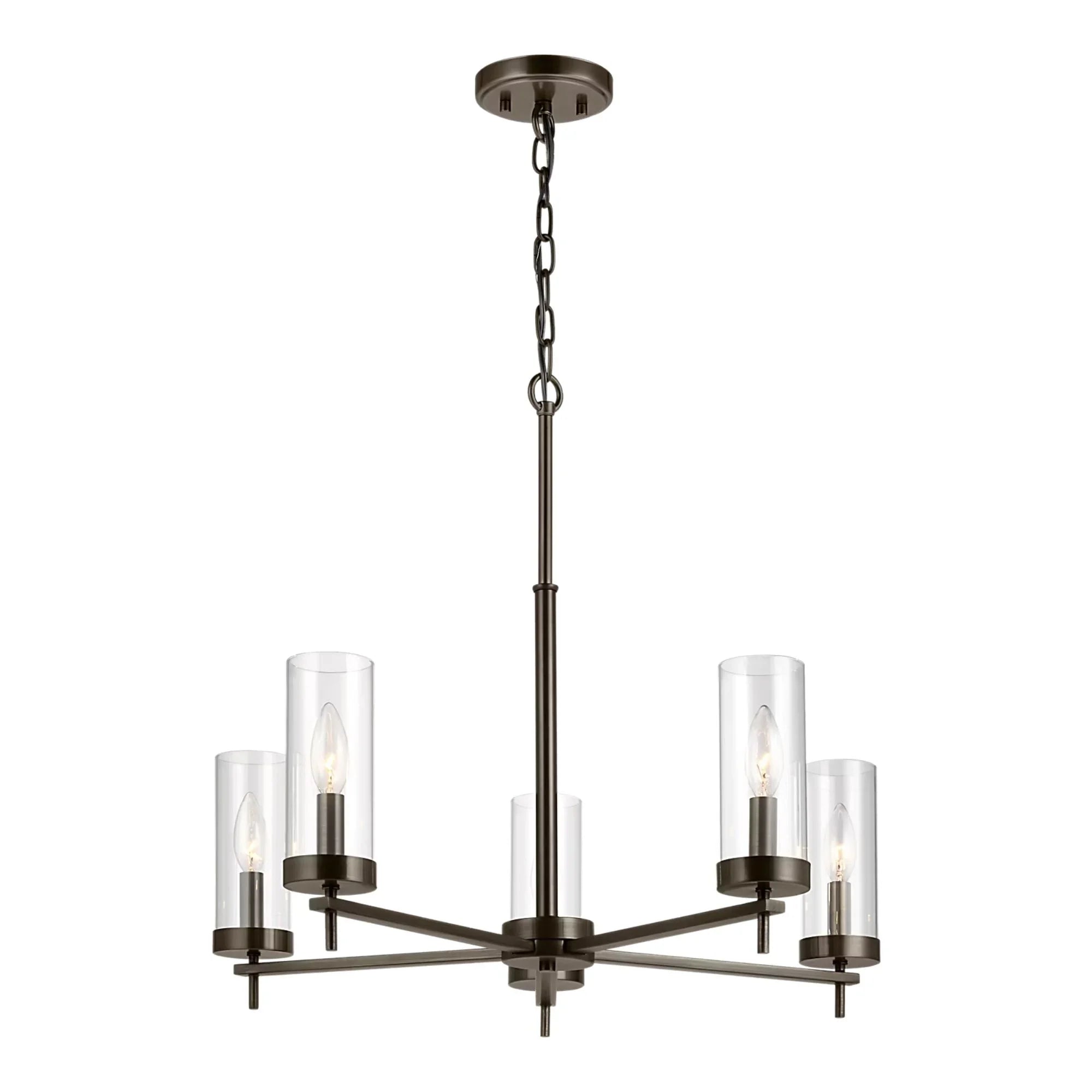Zire 26" 5-Light LED Chandelier, Brushed Oil Rubbed Bronze Finish