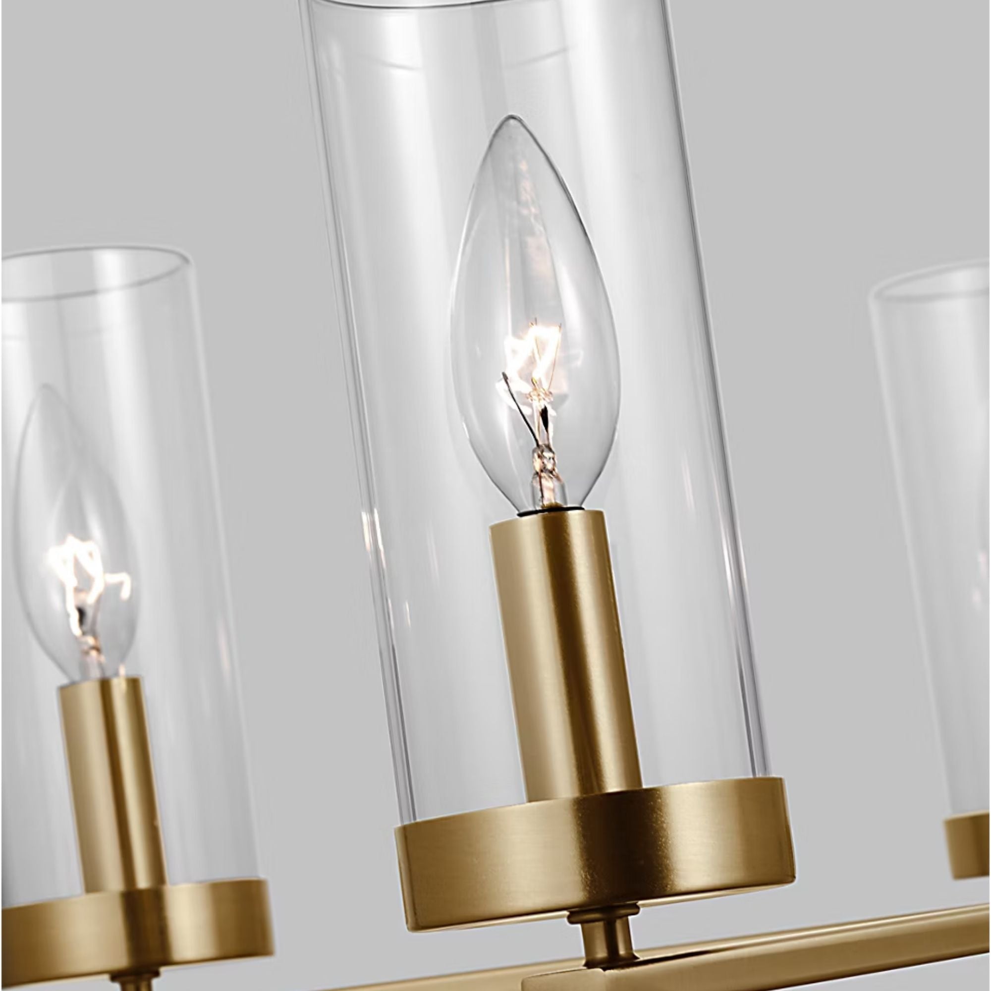 Zire 26" 5-Light LED Chandelier, Satin Brass Finish