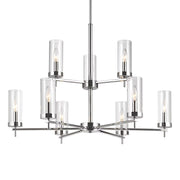 Zire 32" 9-Light Chandelier, Chrome Finish