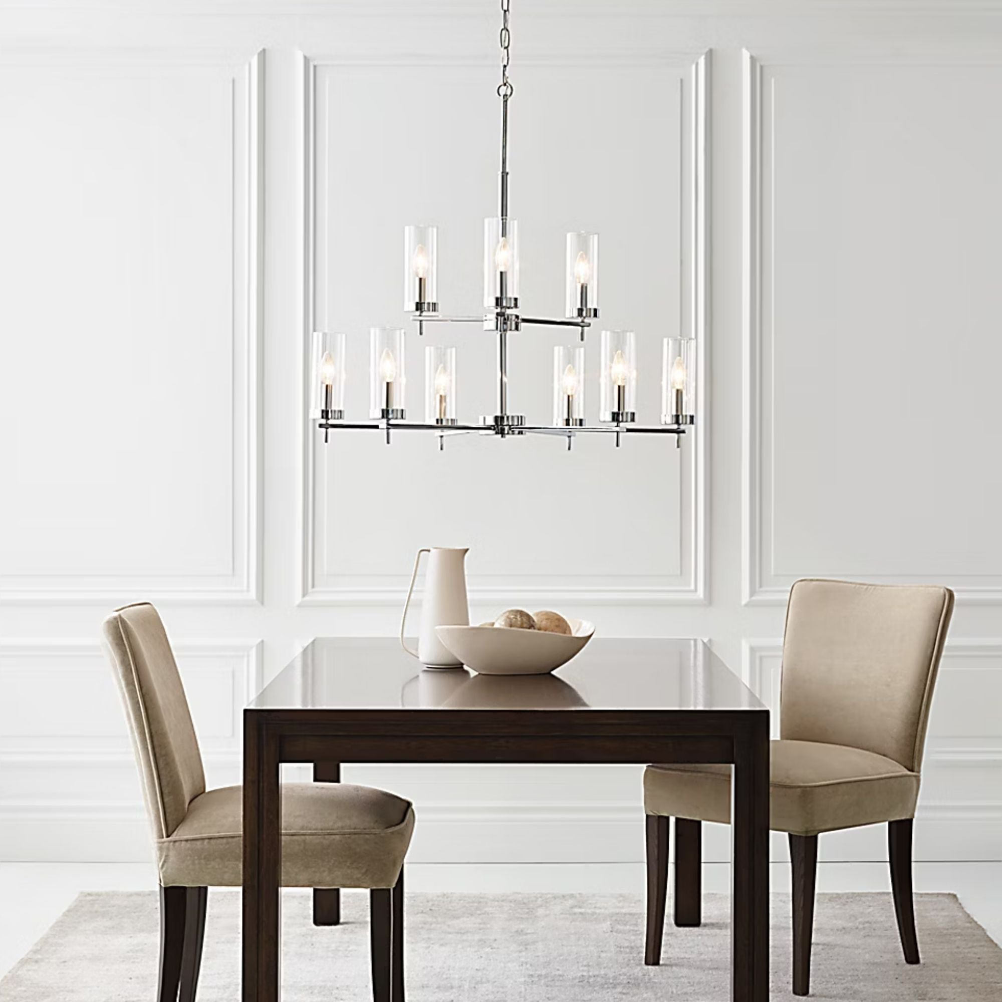 Zire 32" 9-Light Chandelier, Chrome Finish