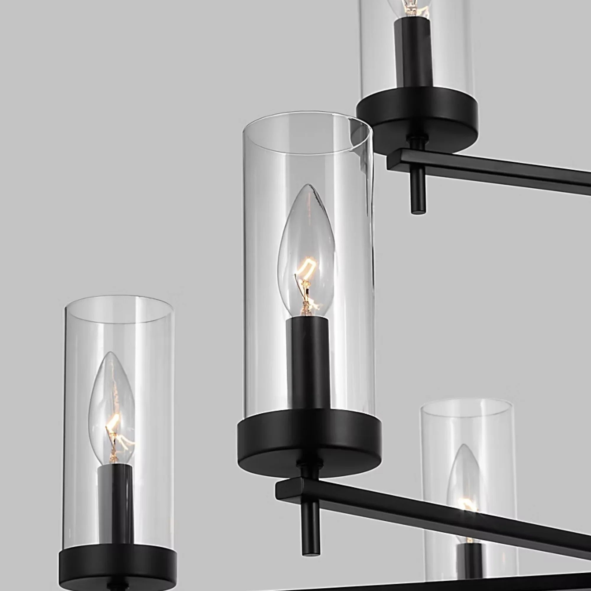 Visual Comfort Studio Zire 32" 9-Light Chandelier, Midnight Black Finish